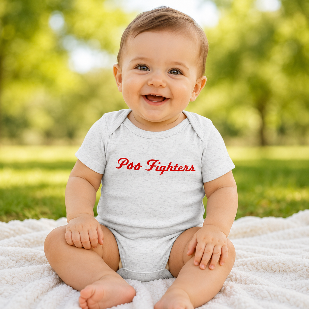 Poo Fighters Baby Jersey Bodysuit